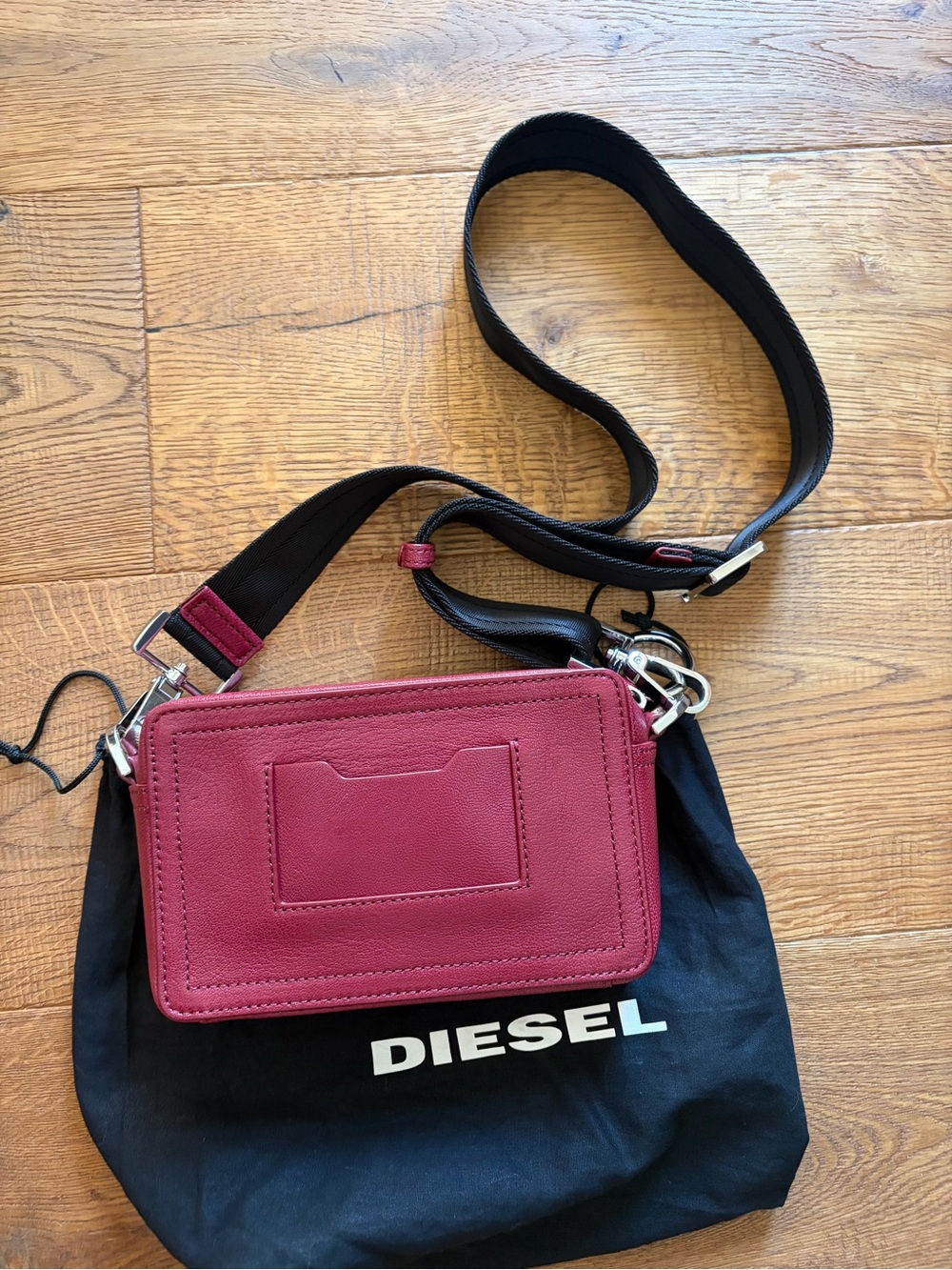 Diesel Burgundy and Black Crossbody Bag - Picture 3 of 5